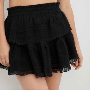 aerie rock 'n' ruffle mini skirt